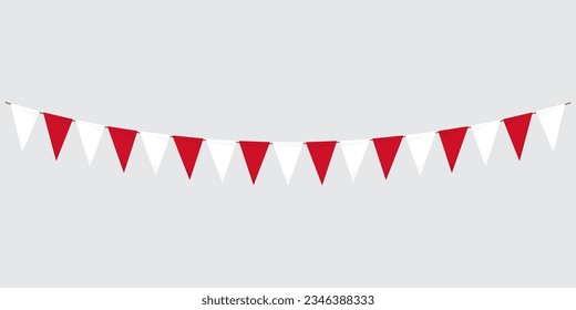 Mexican flag color paper bunting.  flags isolated 