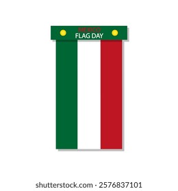 Mexican Flag Day vertical, vector art illustration.