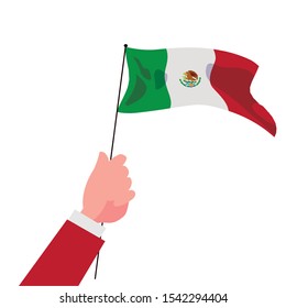 Mexican flag design, Mexico culture tourism landmark latin and party theme Vector illustration