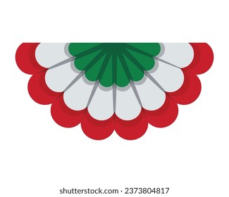 mexican flag garland illustration isolated