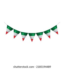 mexican flag in garlands icon