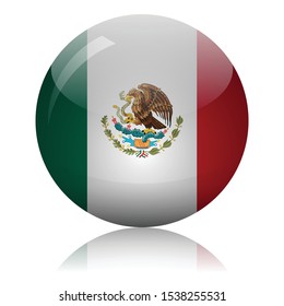 Mexican flag glass icon vector illustration