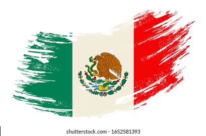 Mexican Flag Brush Stroke Grunge Background Stock Illustration 1678010461