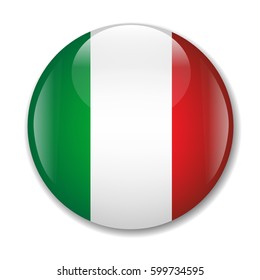 Mexican Flag Icon With Gradient Mesh, Vector Illustration
