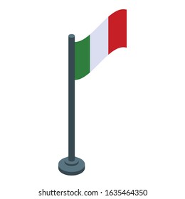 Mexican flag icon. Isometric of mexican flag vector icon for web design isolated on white background