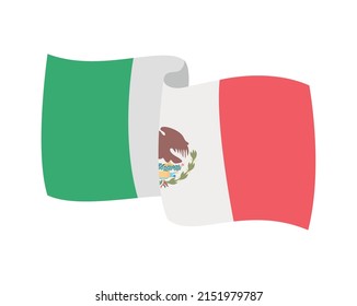 mexican flag illustration over white