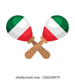 mexican flag in maracas icon