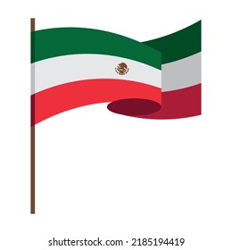 mexican flag in pole icon