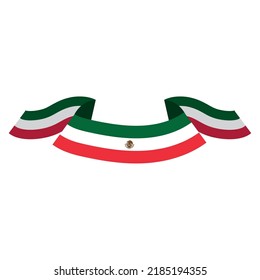 mexican flag ribbon frame icon