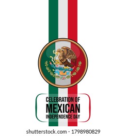 Mexican flag round vector illustration for Mexican independence day design.