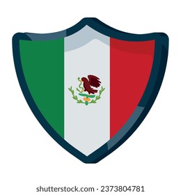 ilustración de blindaje de bandera mexicana aislada