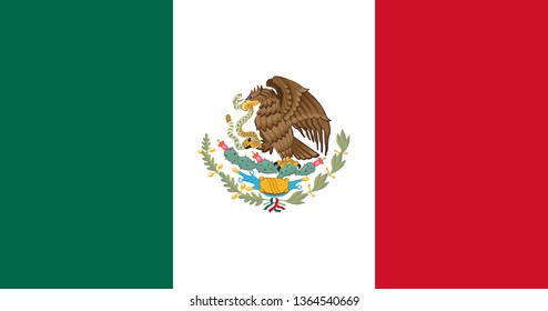 Mexican flag symbol. Flag of Mexico. Vector illustration for Mexican holidays