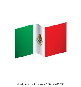 Mexican flag, vector illustration on a white background