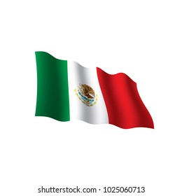 Mexican flag, vector illustration on a white background
