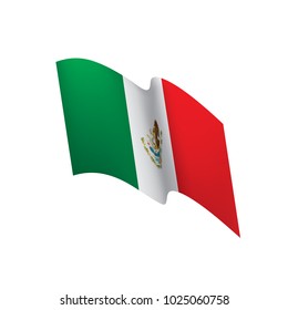 Mexican flag, vector illustration on a white background