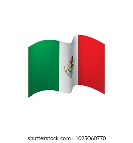 Mexican flag, vector illustration on a white background
