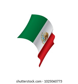 Mexican flag, vector illustration on a white background