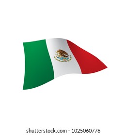 Mexican flag, vector illustration on a white background