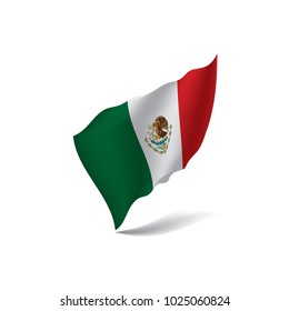Mexican flag, vector illustration on a white background