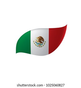 Mexican flag, vector illustration on a white background