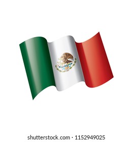 Mexican flag, vector illustration on a white background