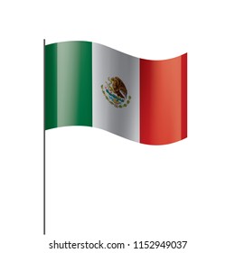 Mexican flag, vector illustration on a white background