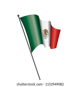 Mexican flag, vector illustration on a white background