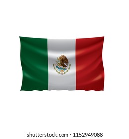 Mexican flag, vector illustration on a white background