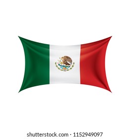 Mexican flag, vector illustration on a white background