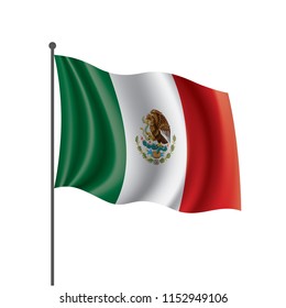 Mexican flag, vector illustration on a white background