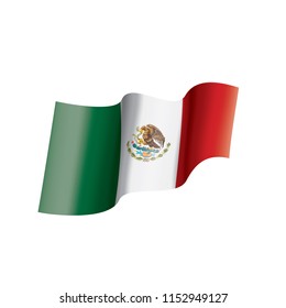 Mexican flag, vector illustration on a white background