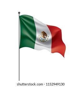 Mexican flag, vector illustration on a white background
