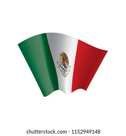 Mexican flag, vector illustration on a white background