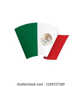Mexican flag, vector illustration on a white background