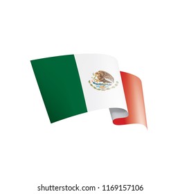 Mexican flag, vector illustration on a white background