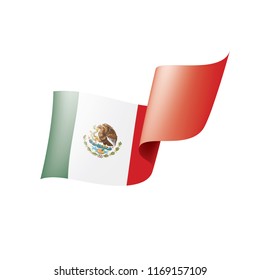 Mexican flag, vector illustration on a white background