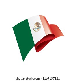 Mexican flag, vector illustration on a white background