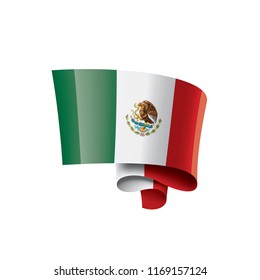 Mexican flag, vector illustration on a white background