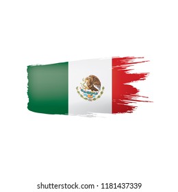 Mexican flag, vector illustration on a white background.