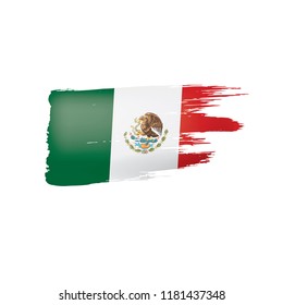 Mexican flag, vector illustration on a white background.