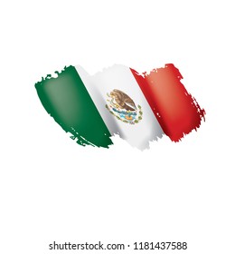 Mexican flag, vector illustration on a white background.
