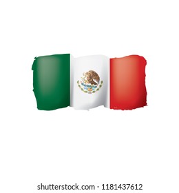 Mexican flag, vector illustration on a white background.