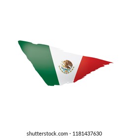 Mexican flag, vector illustration on a white background.