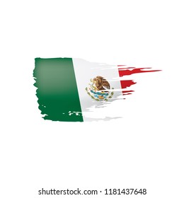 Mexican flag, vector illustration on a white background.