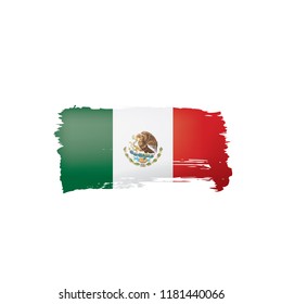 Mexican flag, vector illustration on a white background.
