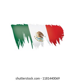 Mexican flag, vector illustration on a white background.