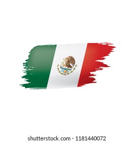 Mexikanische Flagge, Vektorillustration auf weißem Hintergrund.