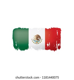 Mexican flag, vector illustration on a white background.