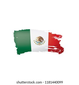 Mexican flag, vector illustration on a white background.