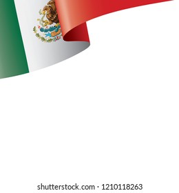 Mexican flag, vector illustration on a white background